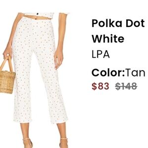 LPA Polka Dot White Cropped Pants